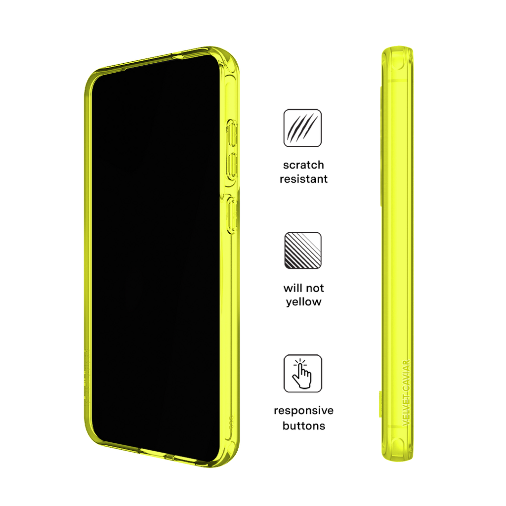 Neon Yellow Clear Samsung Case