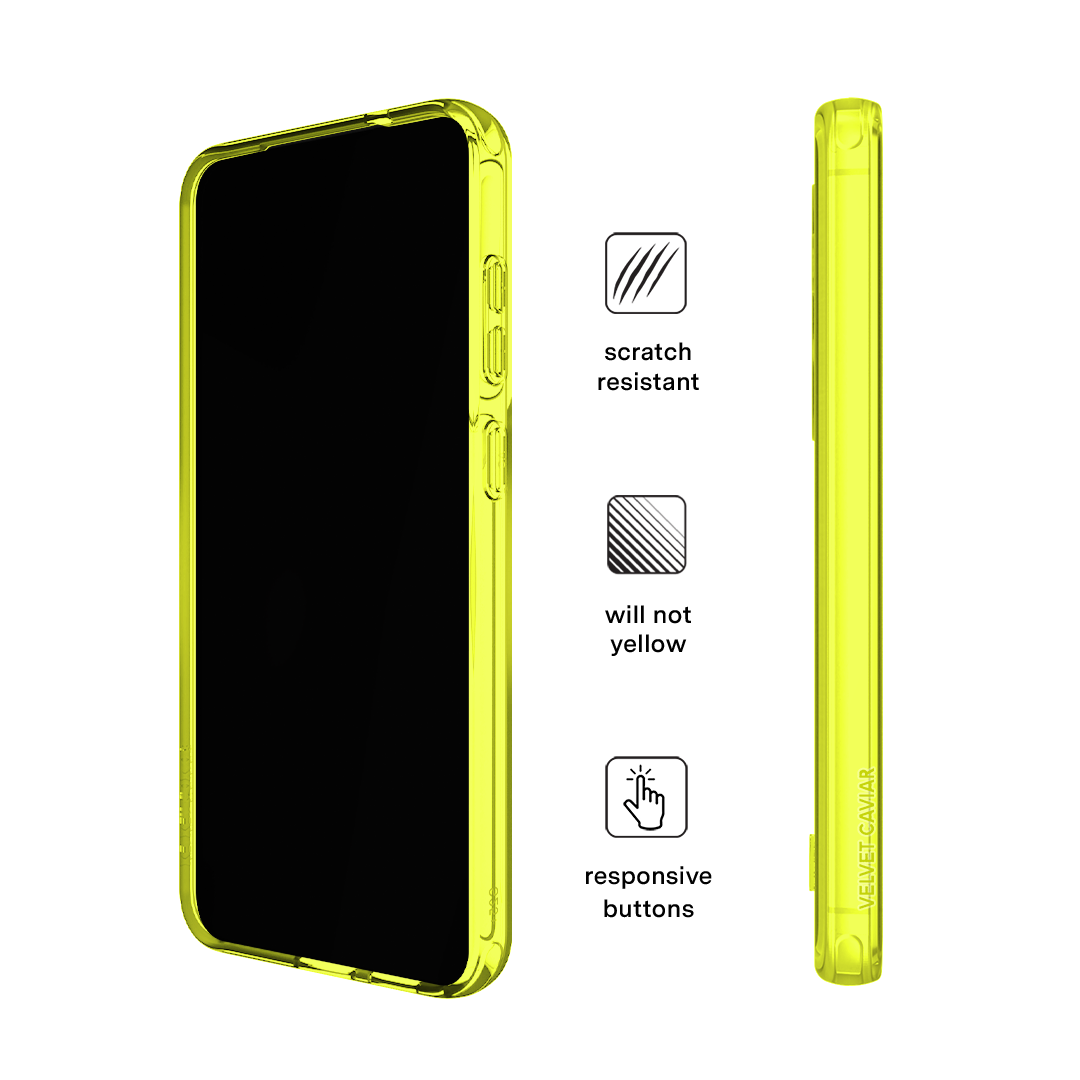 Neon Yellow Clear Samsung Case