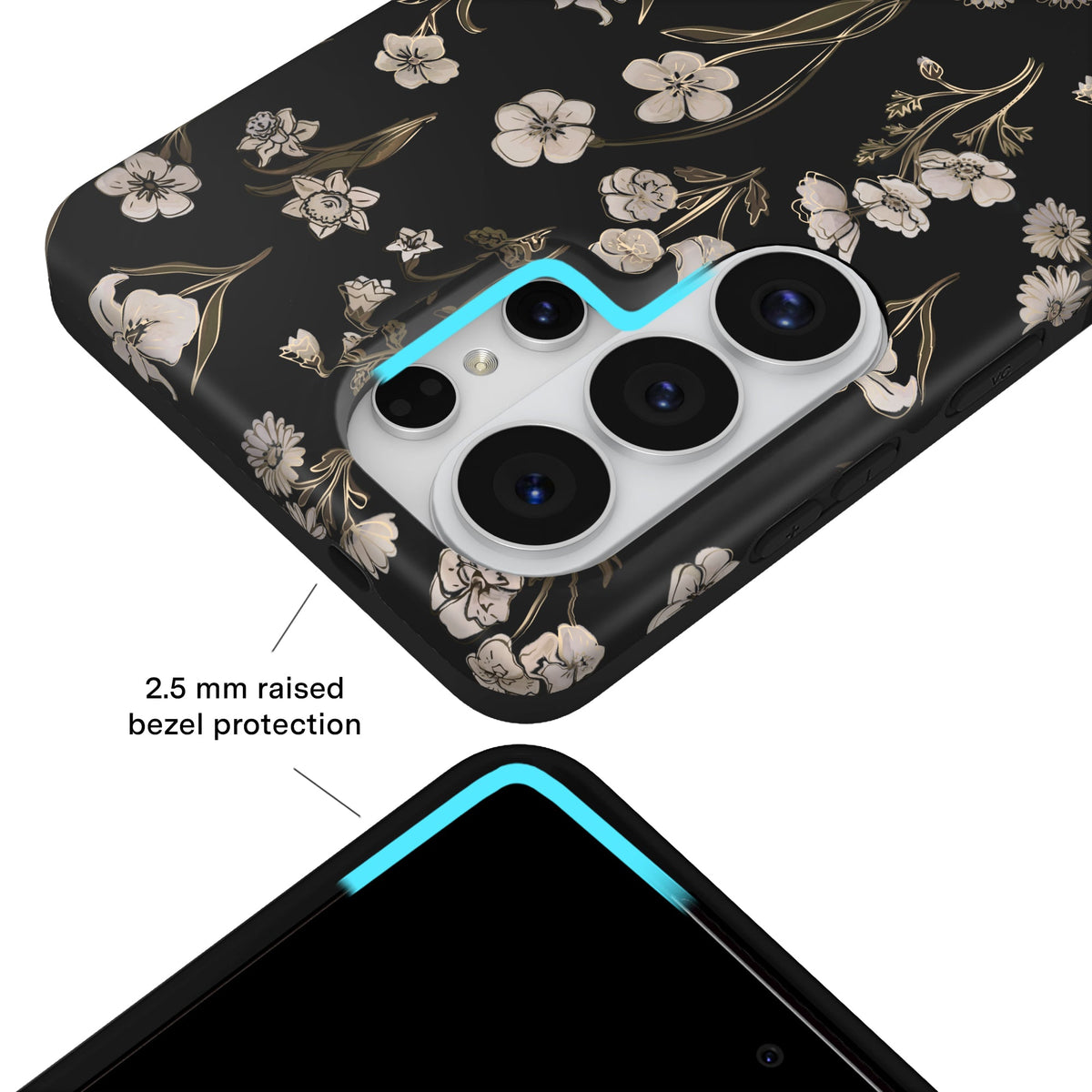 Nightbloom Gold Chrome Floral Samsung Case