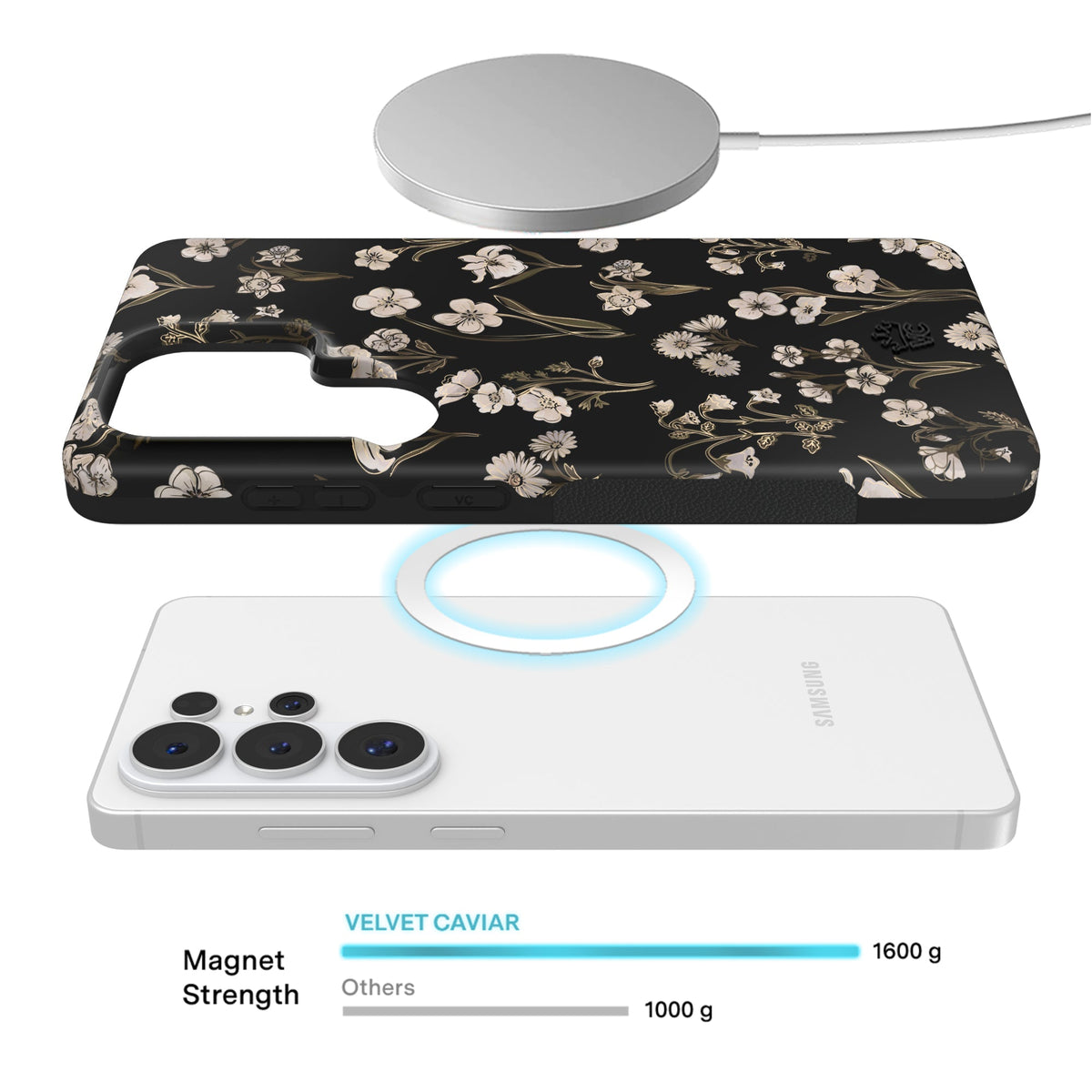 Nightbloom Gold Chrome Floral Samsung Case