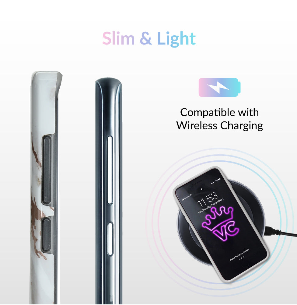 White Marble Rose Gold Chrome 2 Samsung Galaxy Case