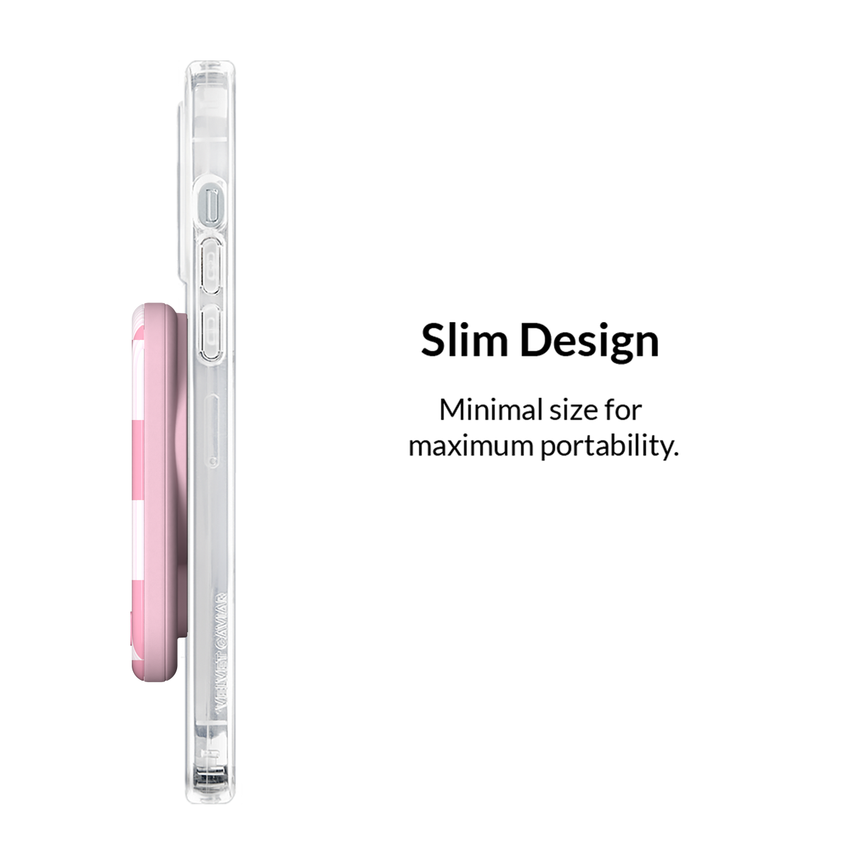 Pink Vibe Checkered Portable MagSafe Charger Power Pack
