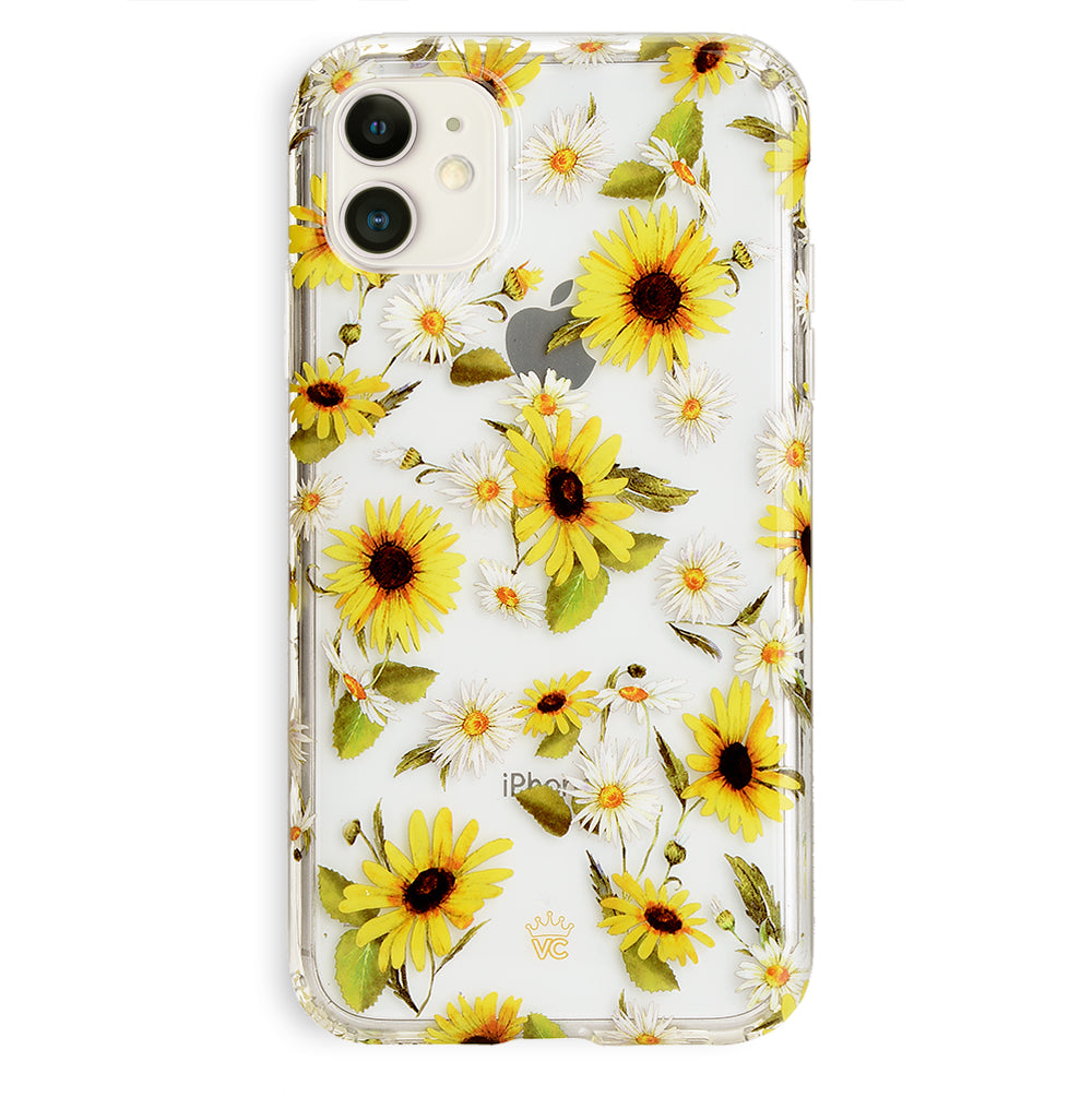 Sunflower Daisy Clear iPhone Case