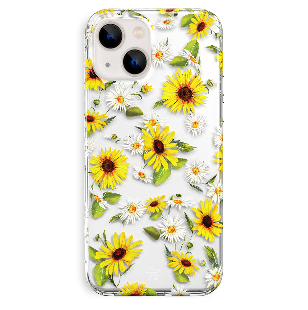 Sunflower Daisy Clear iPhone Case