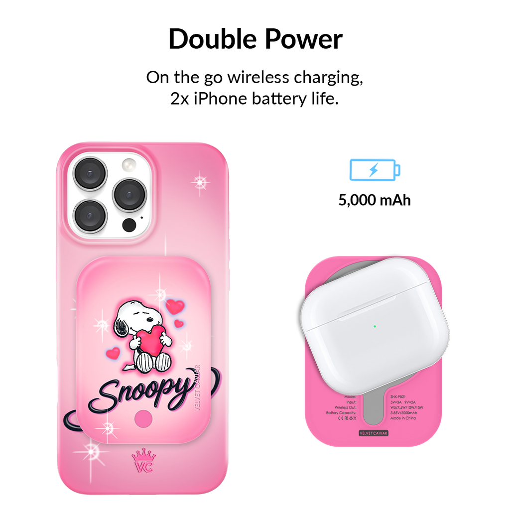 Snoopy Be Mine Portable MagSafe Charger Power Pack