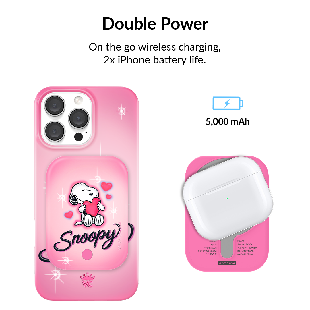 Snoopy Be Mine Portable MagSafe Charger Power Pack