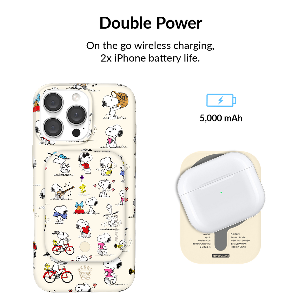 Snoopy Moods Portable MagSafe Charger Power Pack
