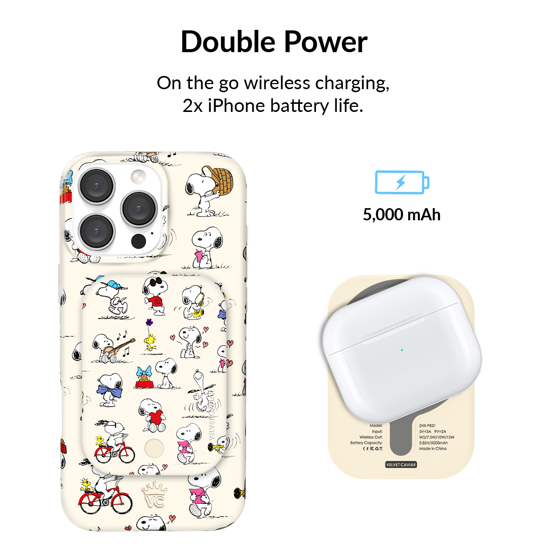Snoopy Moods Portable MagSafe Charger Power Pack