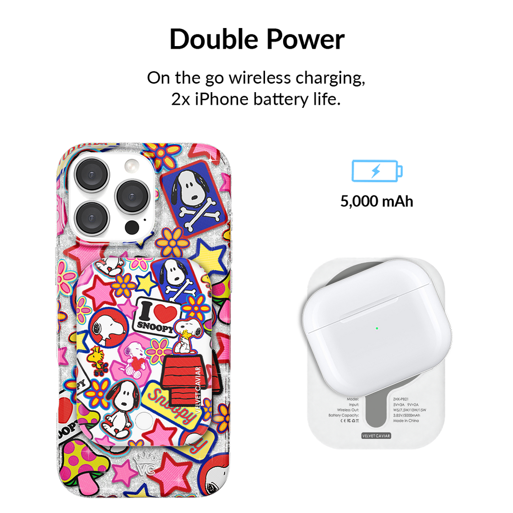 Snoopy Patchwork Portable MagSafe Charger Power Pack