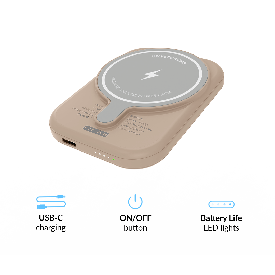 Sand Stone Portable MagSafe Charger Power Pack