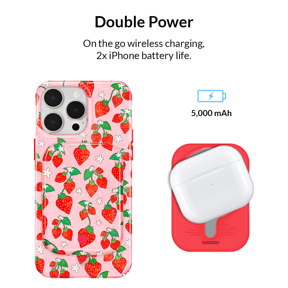 Strawberry Sweethearts Portable MagSafe Charger Power Pack