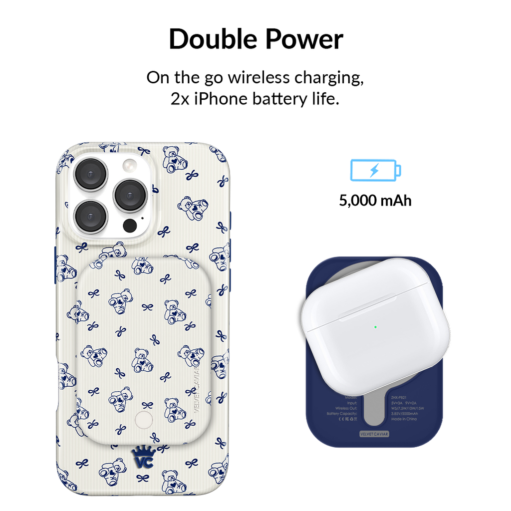 Preppy Teddy Portable MagSafe Charger Power Pack