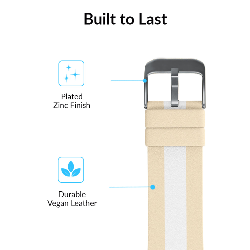 Tan & White Stripes Apple Watch Band