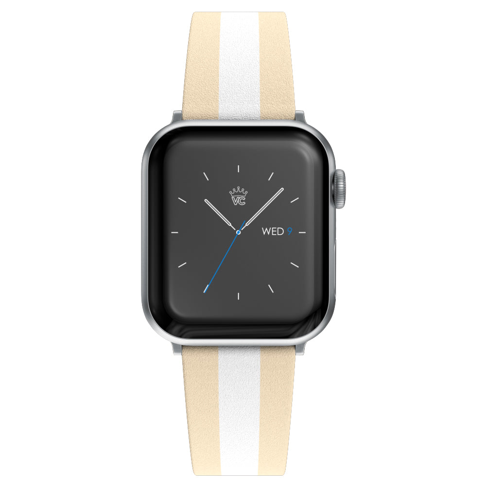 Tan & White Stripes Apple Watch Band