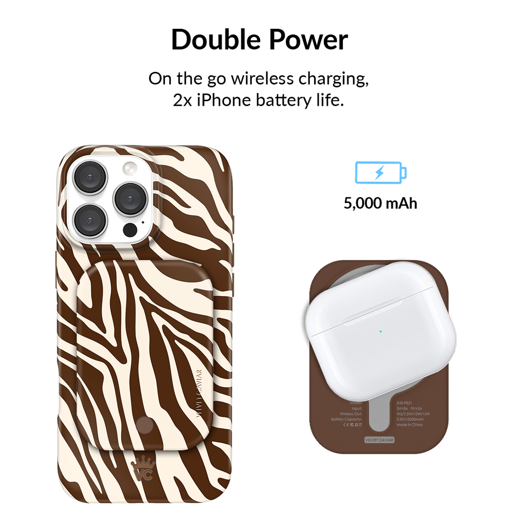 Coco Zebra Portable MagSafe Charger Power Packafe Battery Power Pack