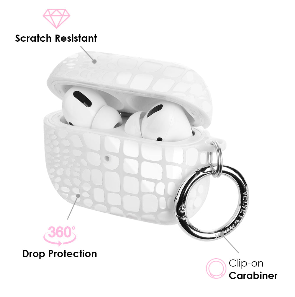 White Croc AirPod Case