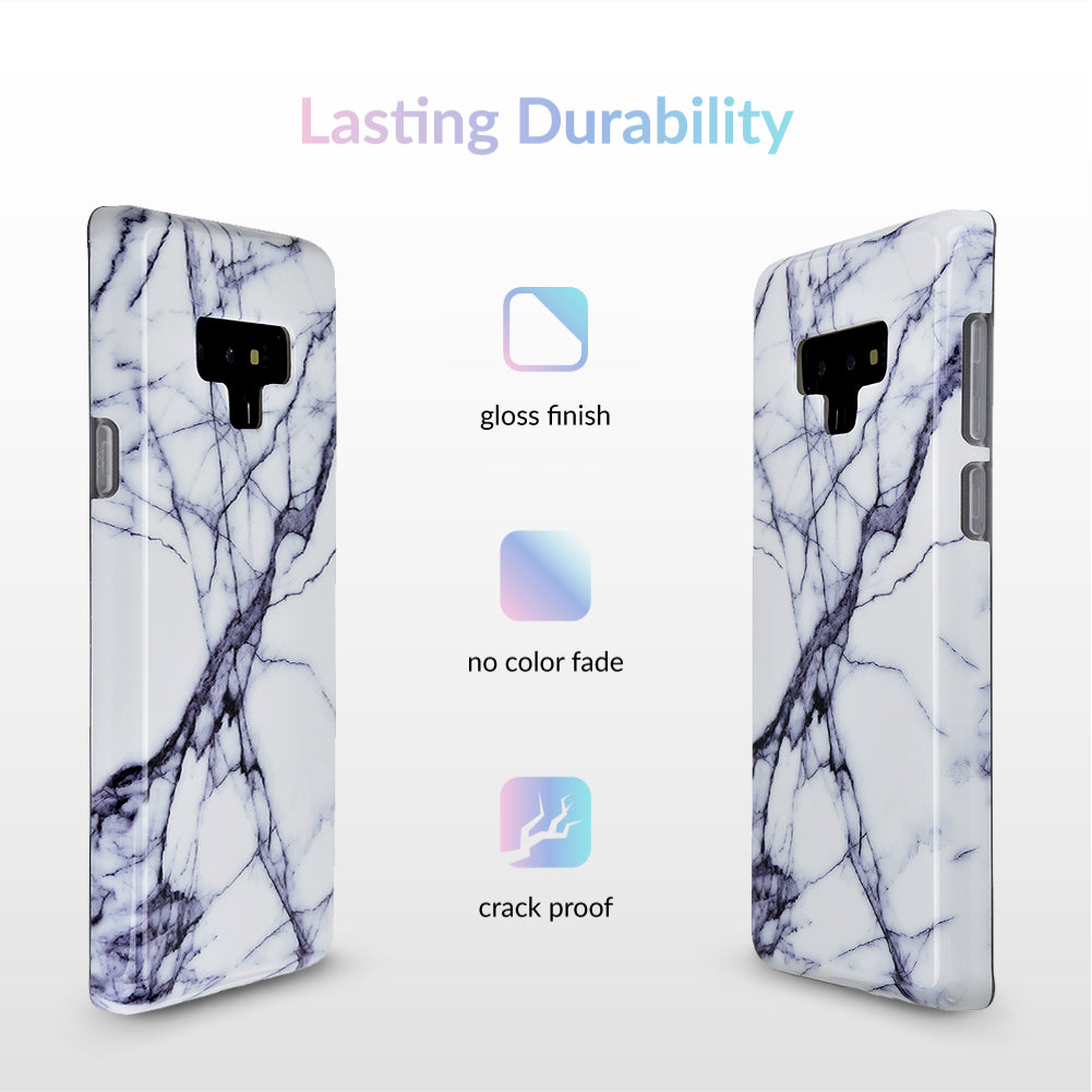 White & Gray Marble Samsung Case