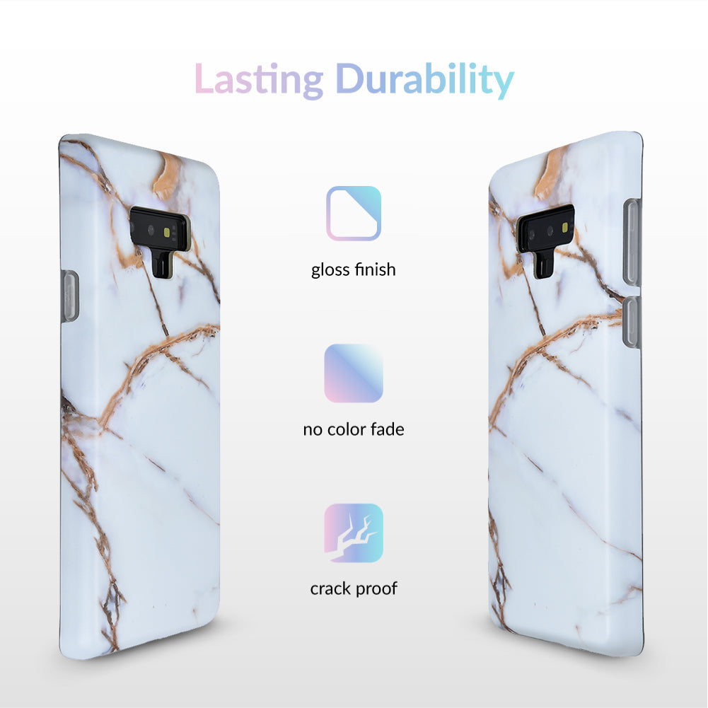 White & Gold Marble Samsung Case