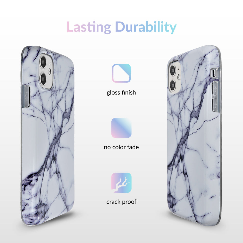 White & Gray Marble iPhone Case