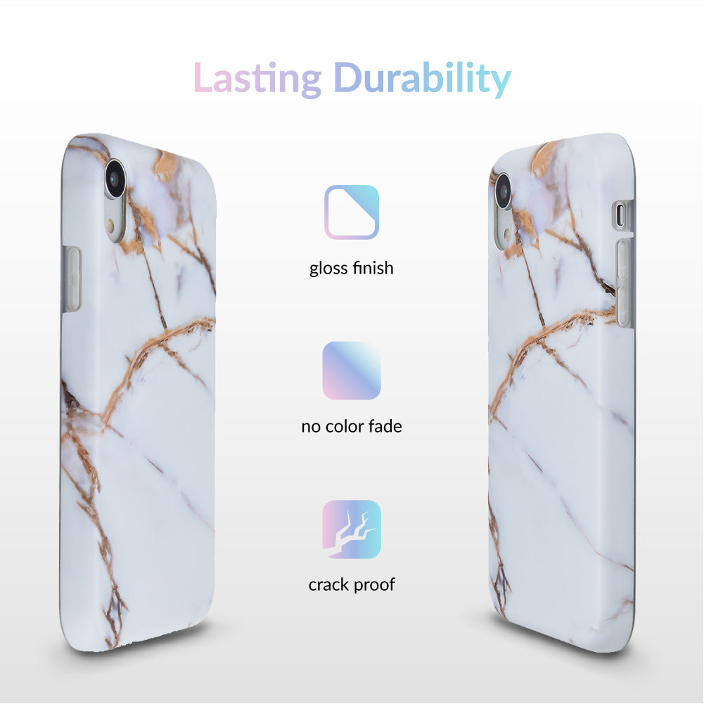 White & Gold Marble iPhone Case