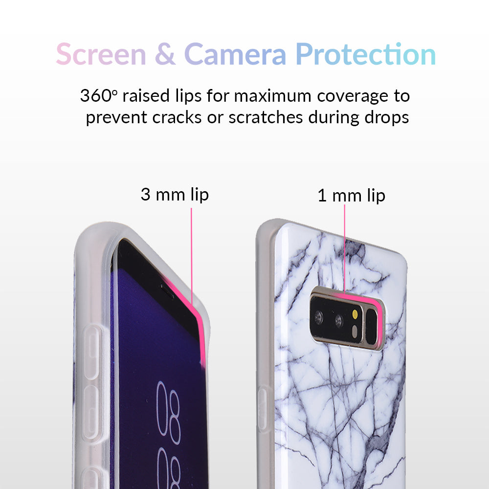 White & Gray Marble Samsung Case