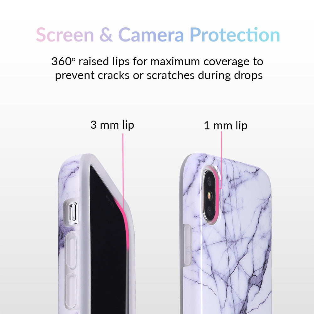 White & Gray Marble iPhone Case
