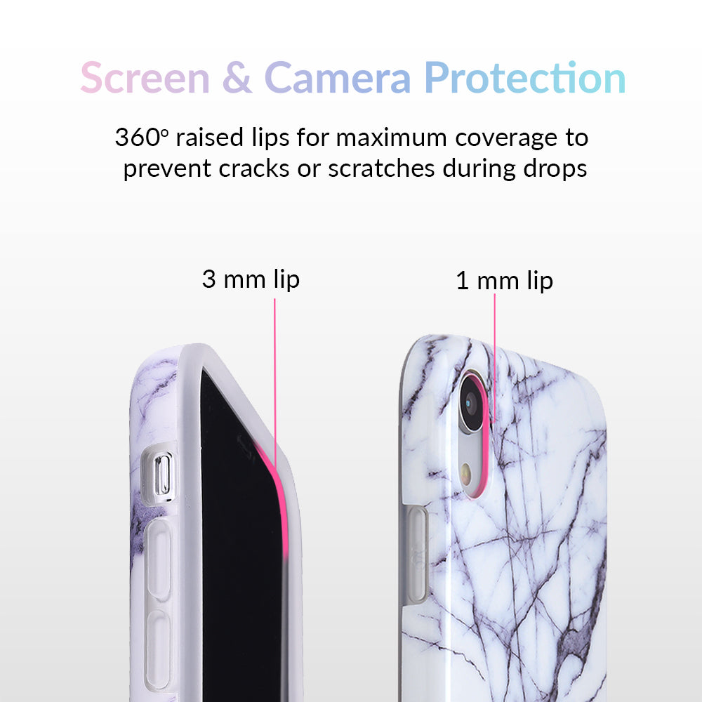 White & Gray Marble iPhone Case