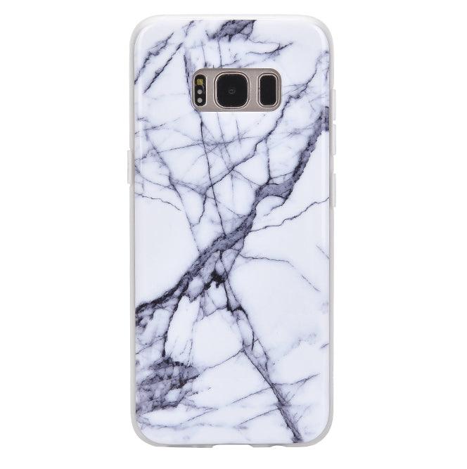 White & Gray Marble Samsung Case