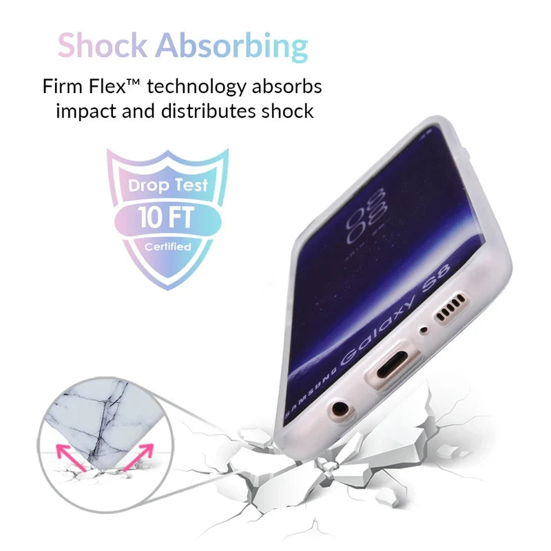 White & Gray Marble Samsung Case