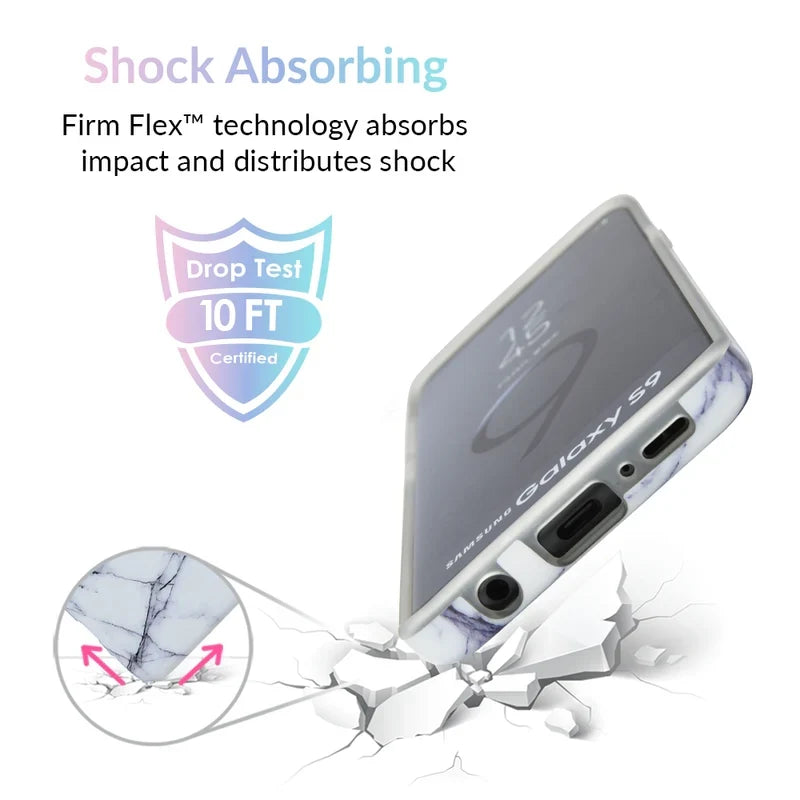 White & Gray Marble Samsung Case