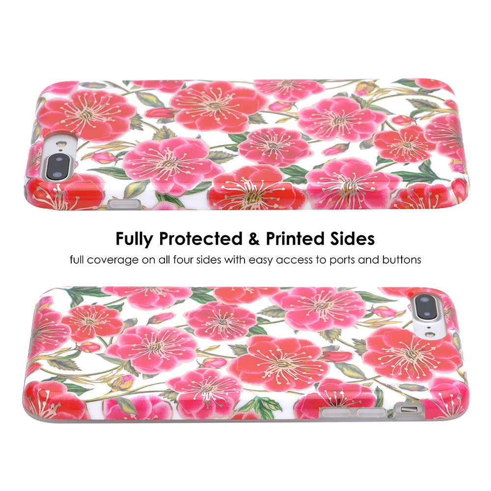 White Hibiscus Rose Gold Chrome Floral iPhone Case