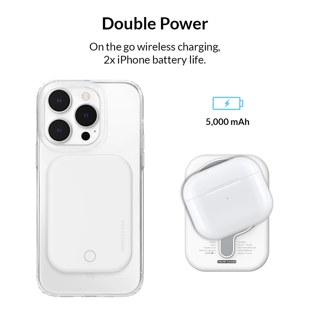 White Portable MagSafe Charger Power Pack