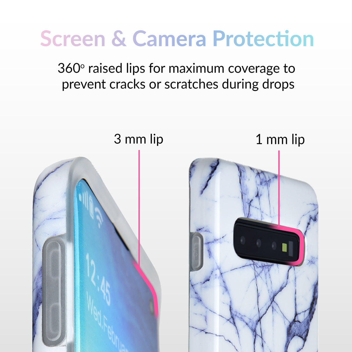 White & Gray Marble Samsung Case