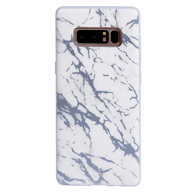 White Marble Blue Chrome Samsung Galaxy Case