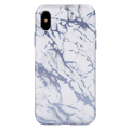 White Marble Blue Chrome iPhone Case
