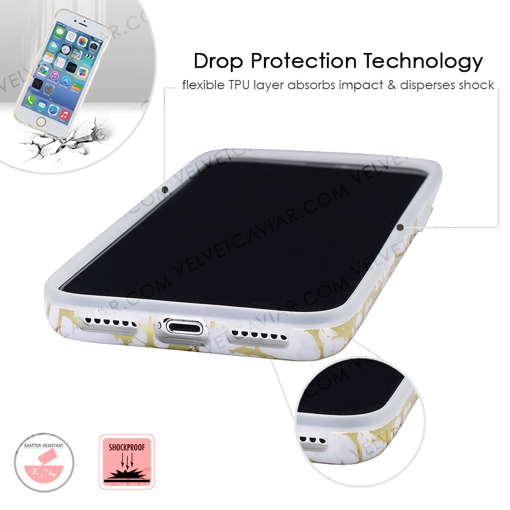 White Marble Gold Chrome iPhone Case