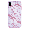 White Marble Pink Chrome iPhone Case