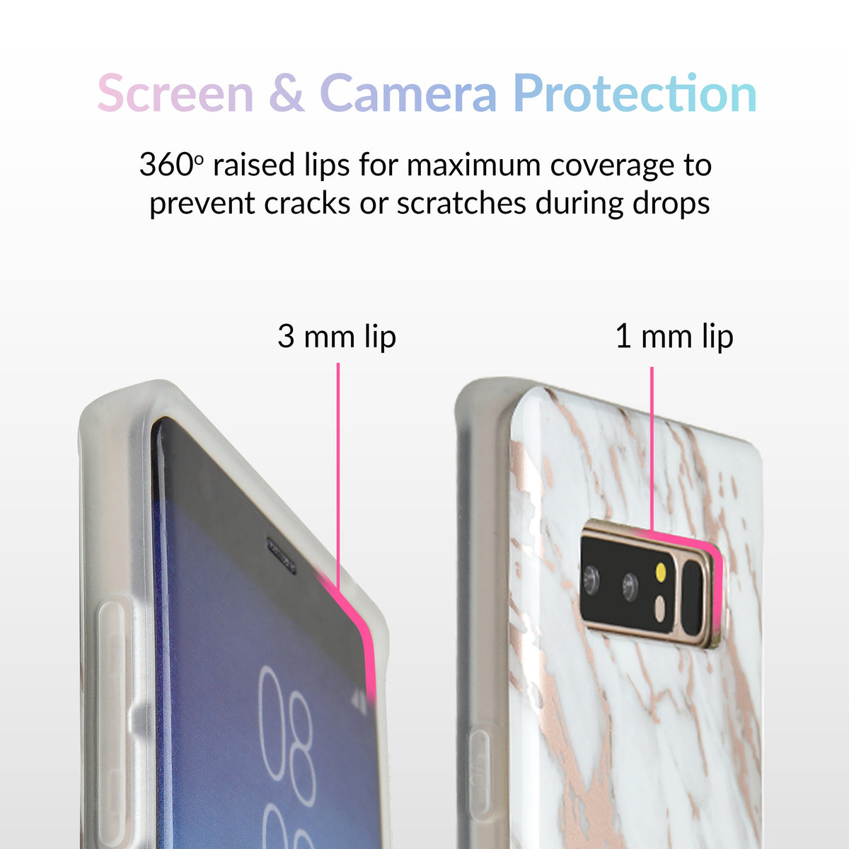 White Marble Rose Gold Chrome 2 Samsung Galaxy Case