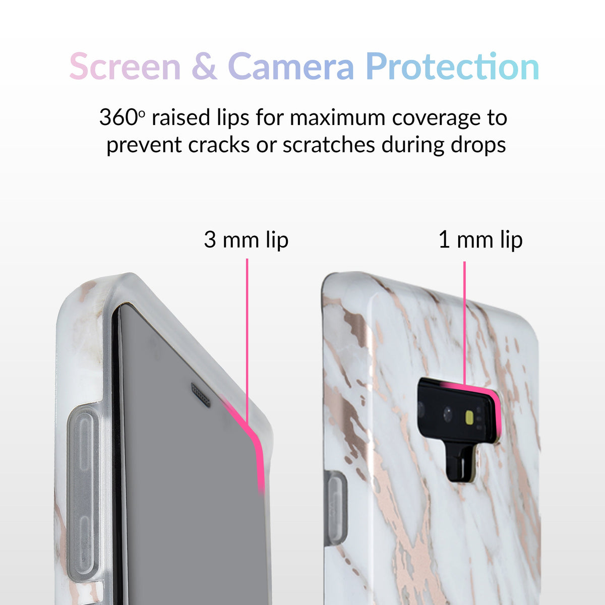 White Marble Rose Gold Chrome 2 Samsung Galaxy Case