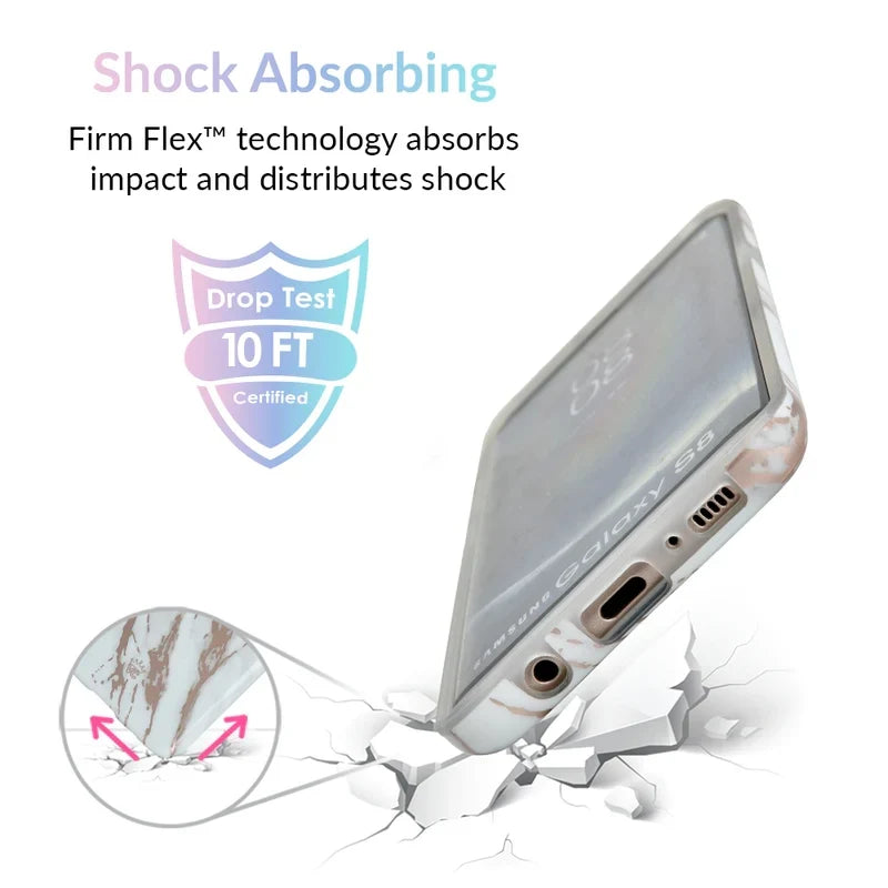 White Marble Rose Gold Chrome 2 Samsung Galaxy Case