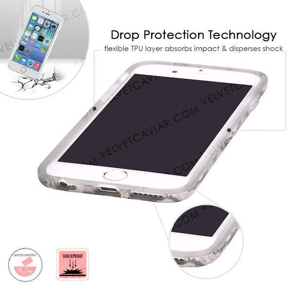 White Marble Silver Chrome iPhone Case