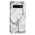White Marble Silver Chrome Samsung Galaxy Case