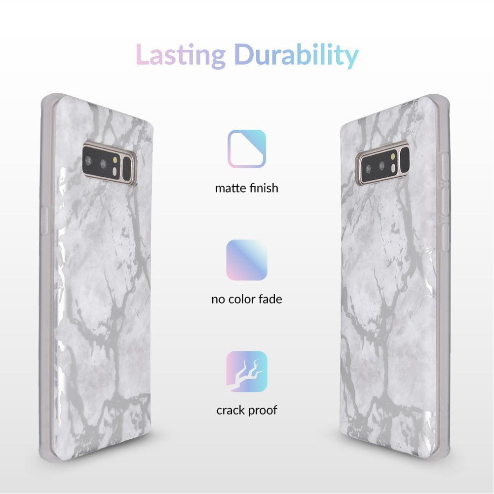 White Marble Silver Chrome Samsung Galaxy Case