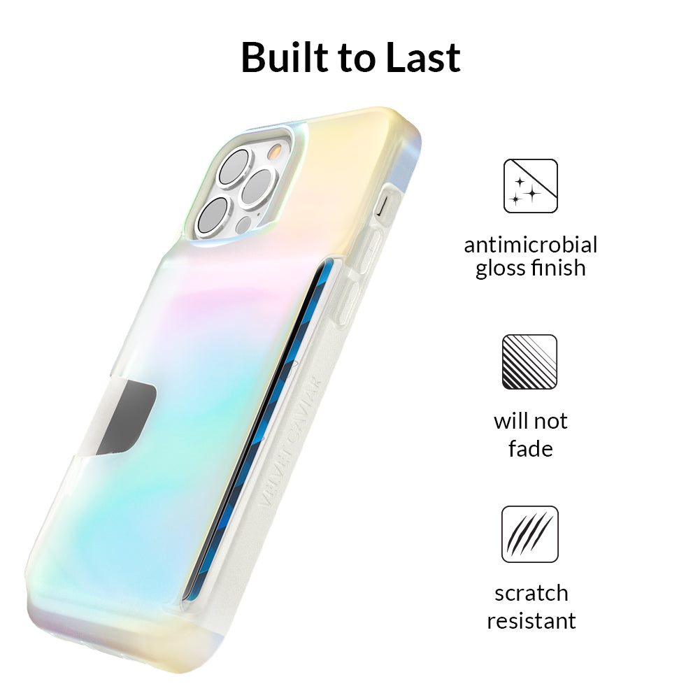 White Opal Iphone Wallet Case