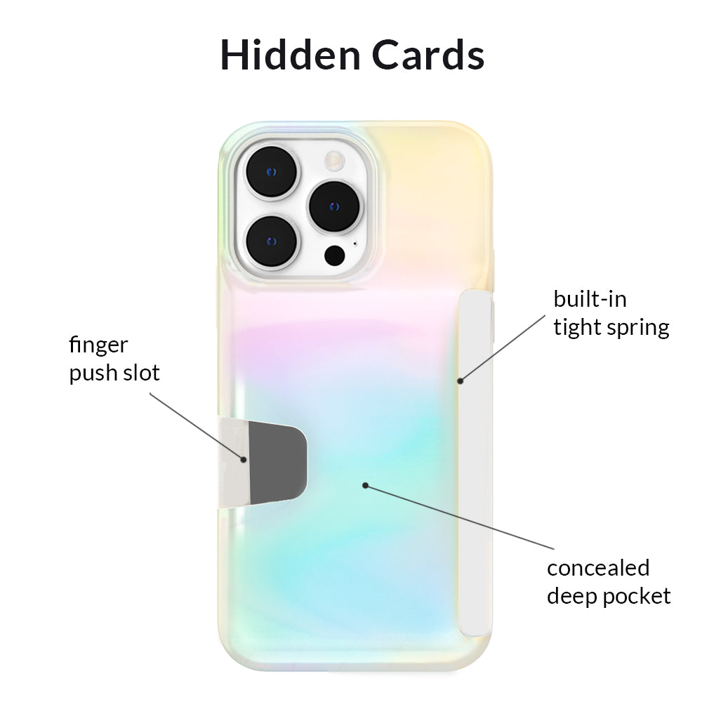 White Opal Iphone Wallet Case