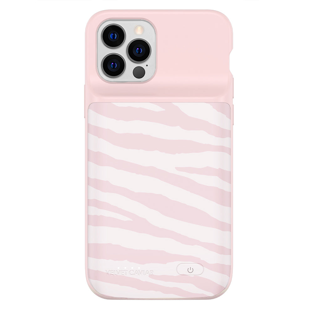 Pink Zebra iPhone Charging Case