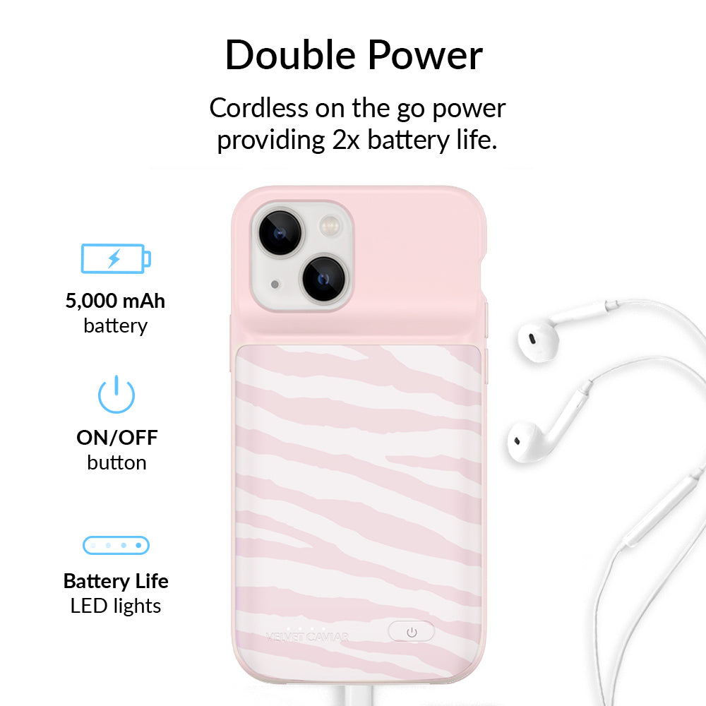 Pink Zebra iPhone Charging Case